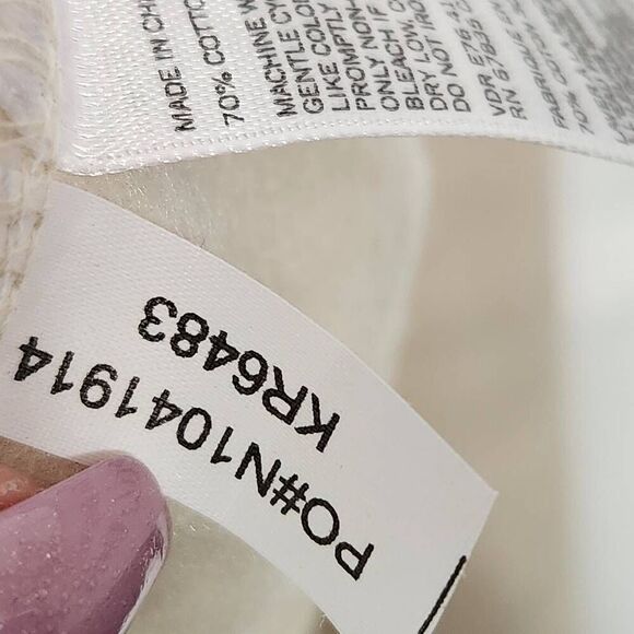 Nautica quarter snap sweatshirt cream navy embroidered logo Medium - Picture 9 of 9